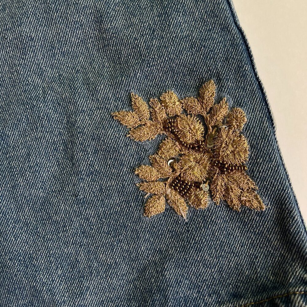 Forever 21 Overall Denim Mini Skirt Size 27 - Picture 5 of 8